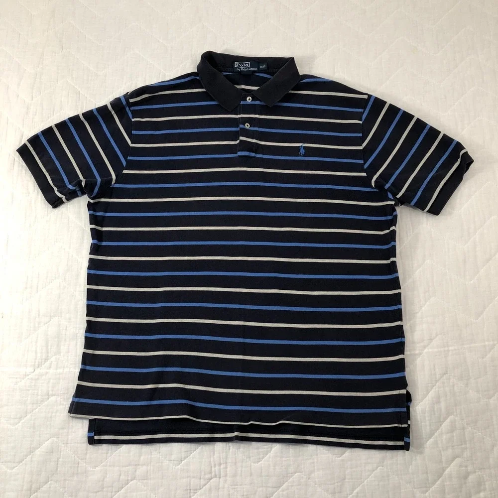 Polo Ralph Lauren Polo Men's XXL‎ Navy Blue Striped Shirt